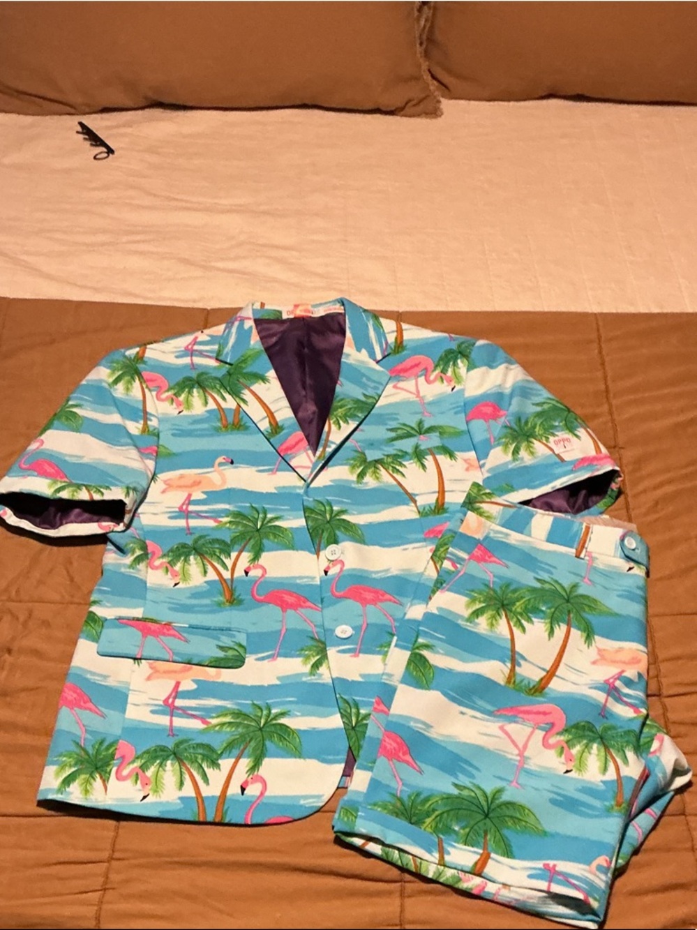 OppoSuits, Flamingo shorts suit, Size 46